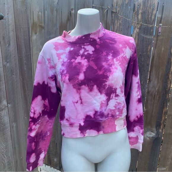 Cotton Citizen MILAN CREW SWEATSHIRT in pink tie dye size XS - Picture 10 of 11